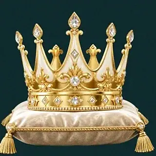 Gold crown on cushion — Vegas Now