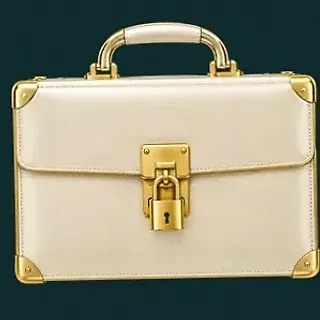 Locked leather briefcase — Vegas Now