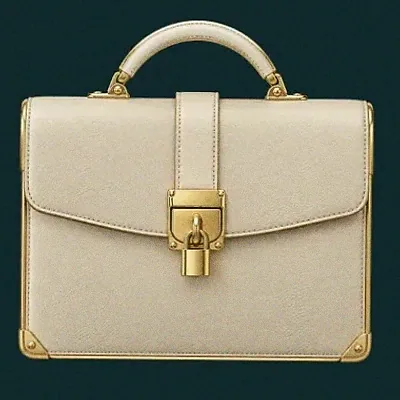 Locked leather briefcase — Vegas Now
